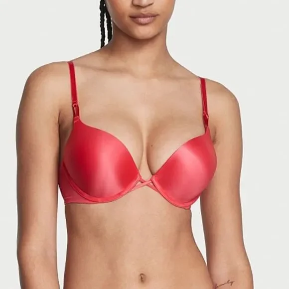 Victorias Secret Very Sexy Bombshell Add-2-Cups Push Up bra Wild Strawberry